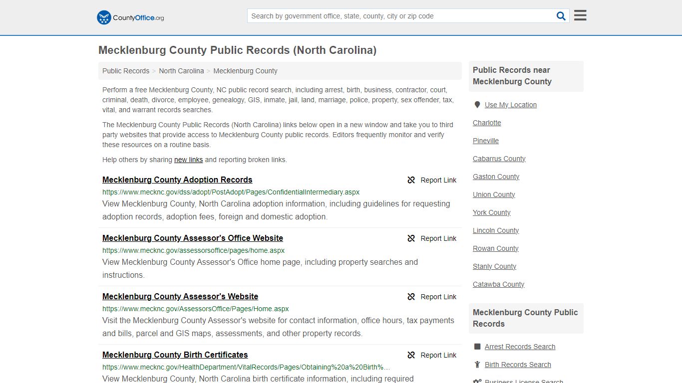 Public Records - Mecklenburg County, NC (Business, Criminal, GIS ...